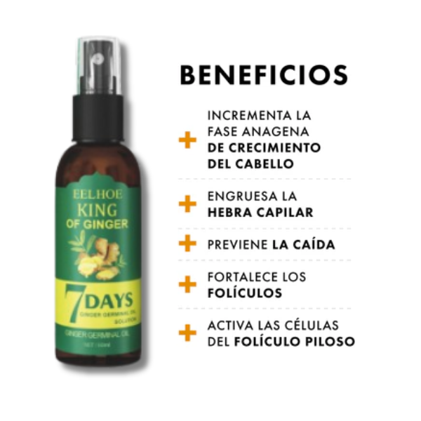 SPRAY DE CRECIMIENTO CAPILAR DE CÚRCUMA E INGREDIENTES 100% NATURALES